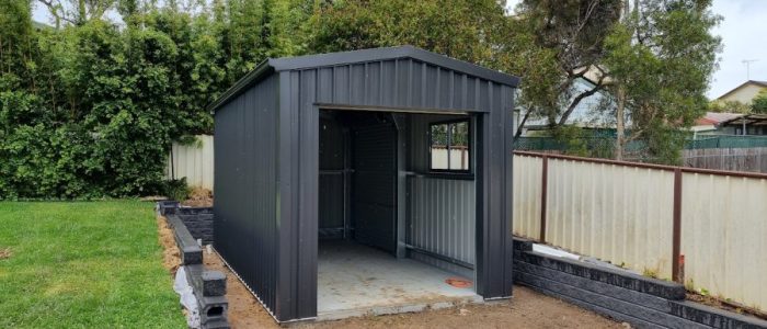 small backyard steel shed